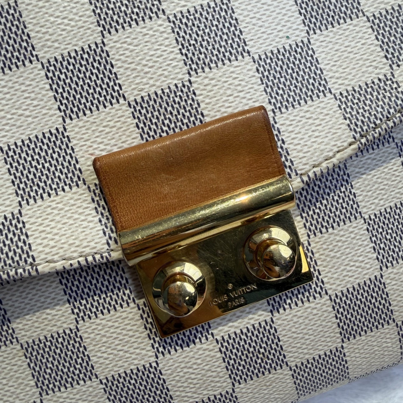 【#578】Pre-owned Louis Vuitton  Croisette White Damiar Canvas Shoulder Bags BJ1101604045 