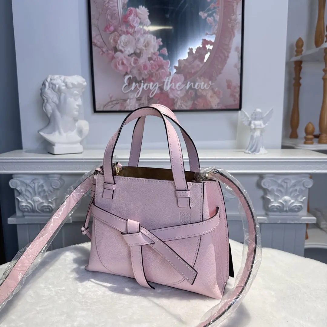 [#699]Pre owned Loewe Gate Top handle Pink Calfskin mini Crossbody bag BJ110&&04068