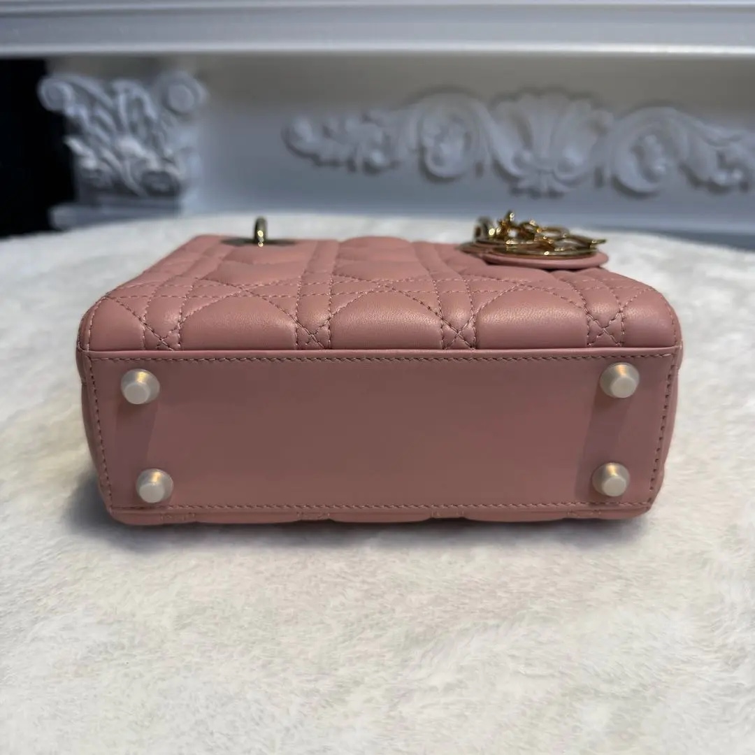 [#616]Pre owned Lady Dior Mini Pink Golden Hardware BJ11022050165