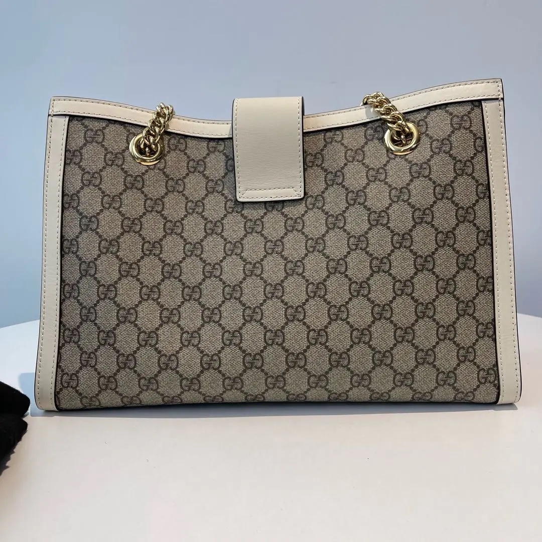 [#645]Pre owned Gucci Padlock Tote Calfskin Medium BJ110&04055