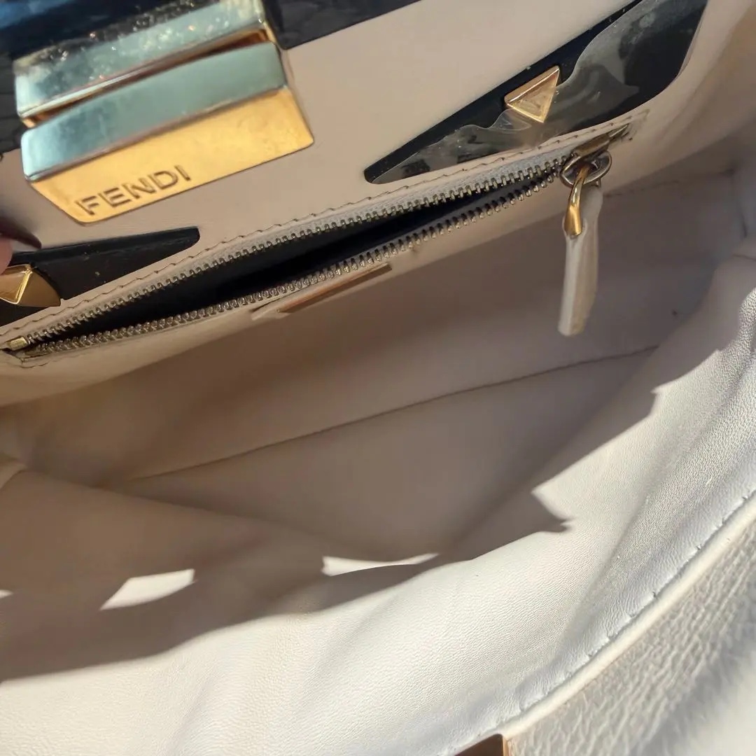 [#673]Pre owned Peekaboo Small snake skin handle BJ110&0403