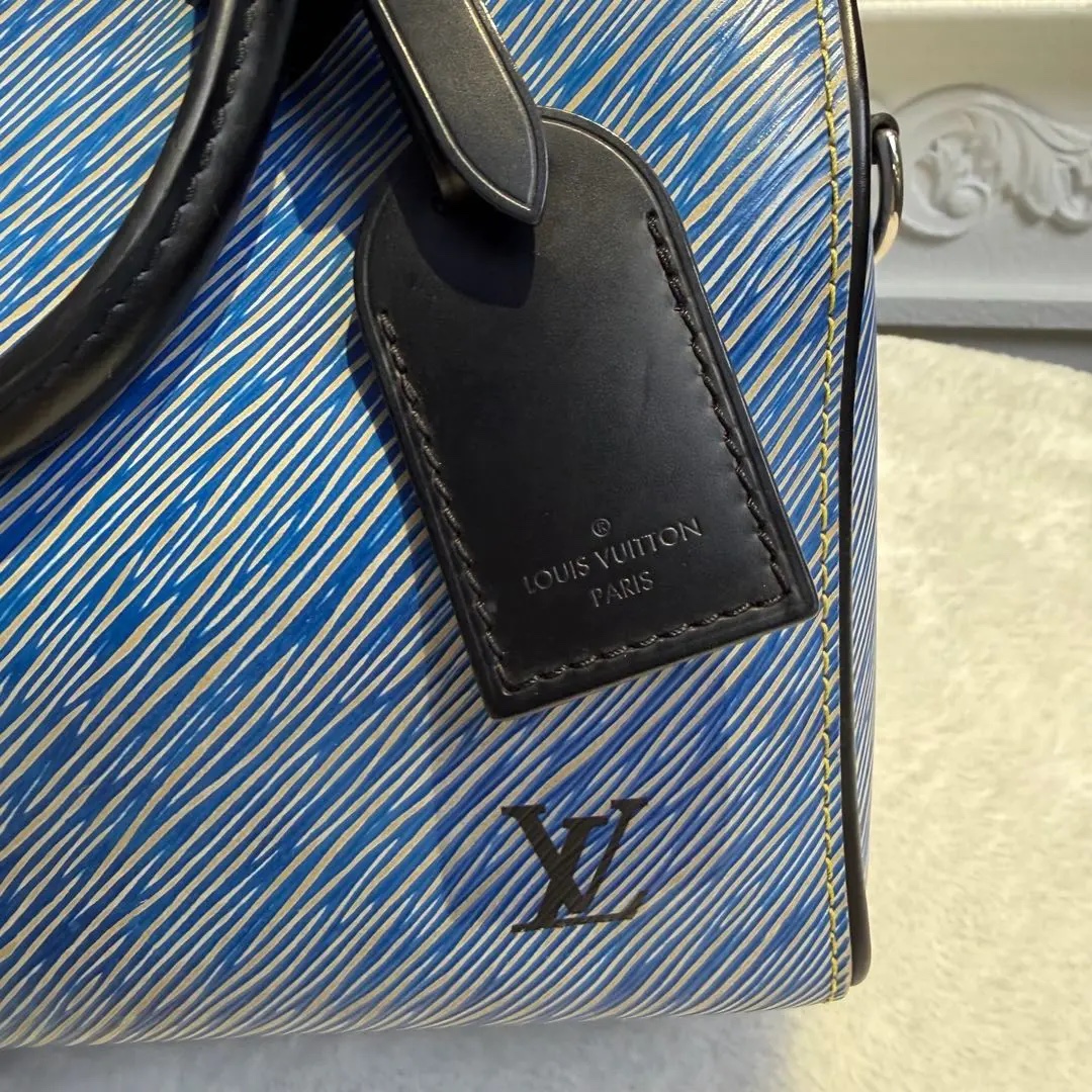 [#605]Pre owned Speedy 25 Jean Blue EPI with strap BJ1101704065