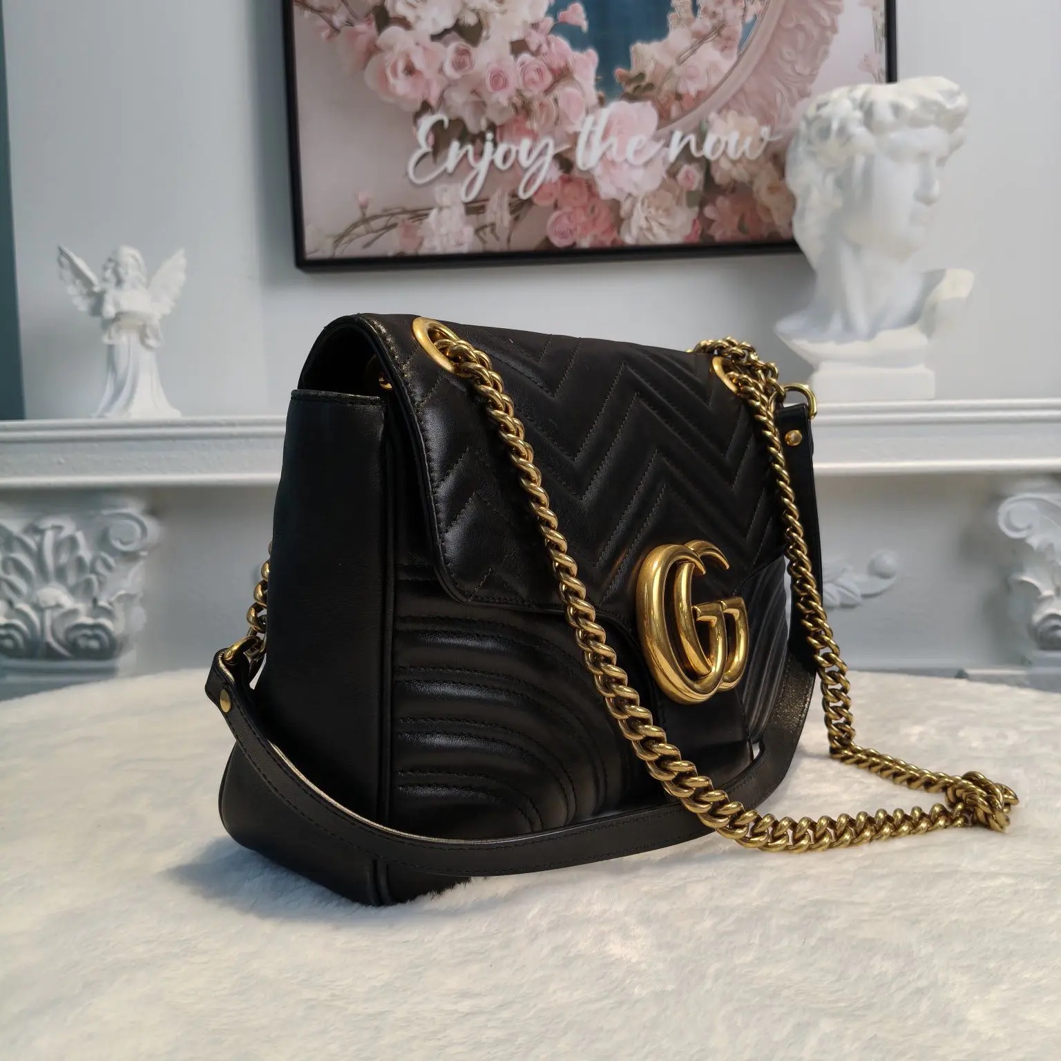 [#708]Pre owned Gucci Marmont 31 Calfskin Shoulder bag  BJ110&04055