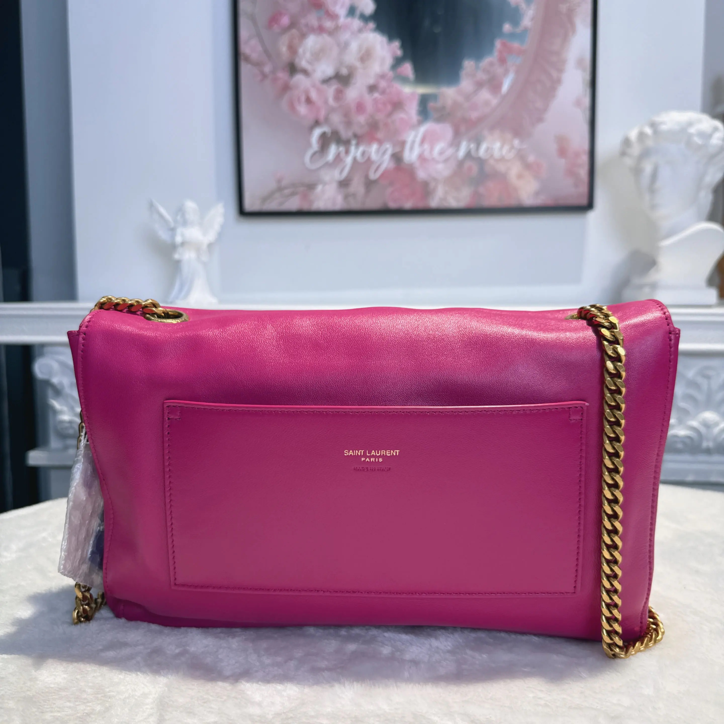 [#691]Pre owned YSL Kate Purple Calfskin Medium Golden Hardware Crossbody bag BJ110&&04068