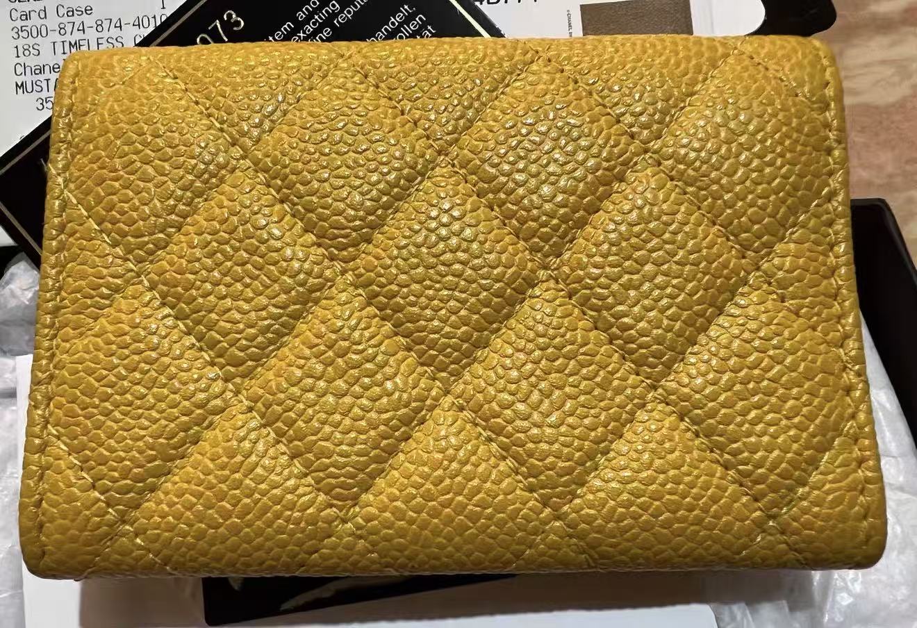 【#560】【#579】Pre-owned CHANEL Leboy Yellow Lambskin Shoulder Bag BJ11019050155 （pictures 1-6）& chanel yellow wallet（pictures 7-11）【2/2 split order 2997/3497】