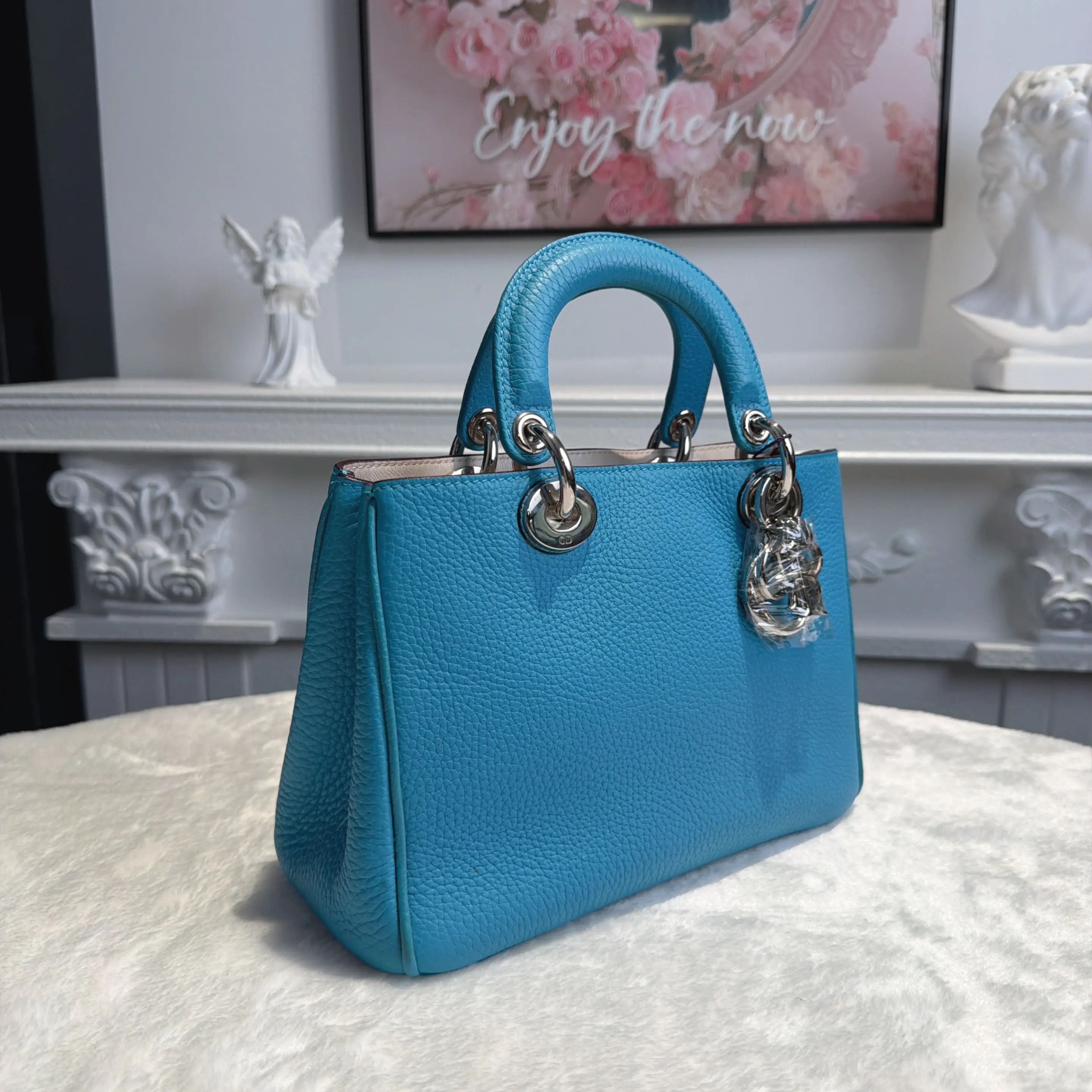 [#702]Pre owned Dior Diorissimo Calfskin Small size Silver Hardware BJ110&&04043