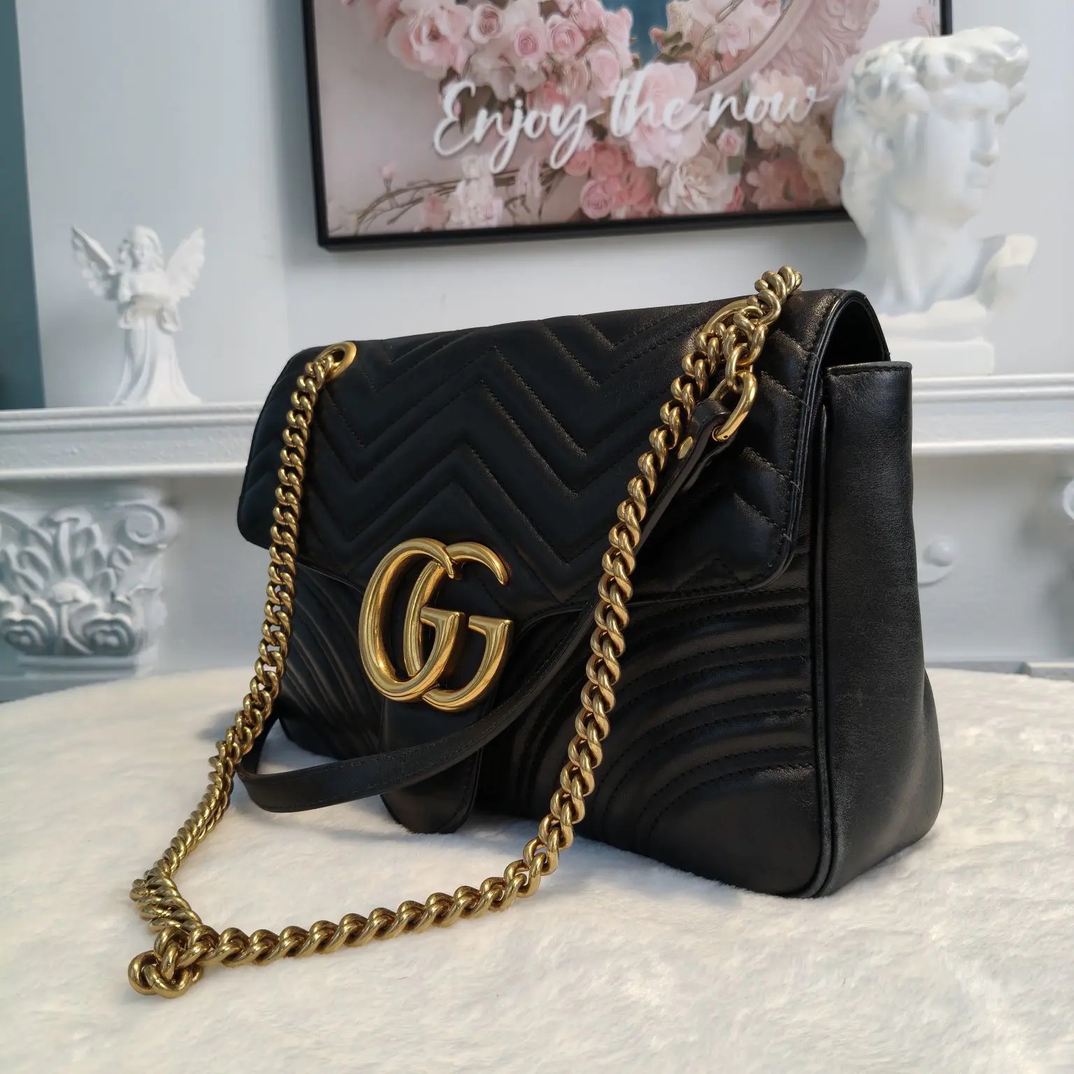 [#708]Pre owned Gucci Marmont 31 Calfskin Shoulder bag  BJ110&04055