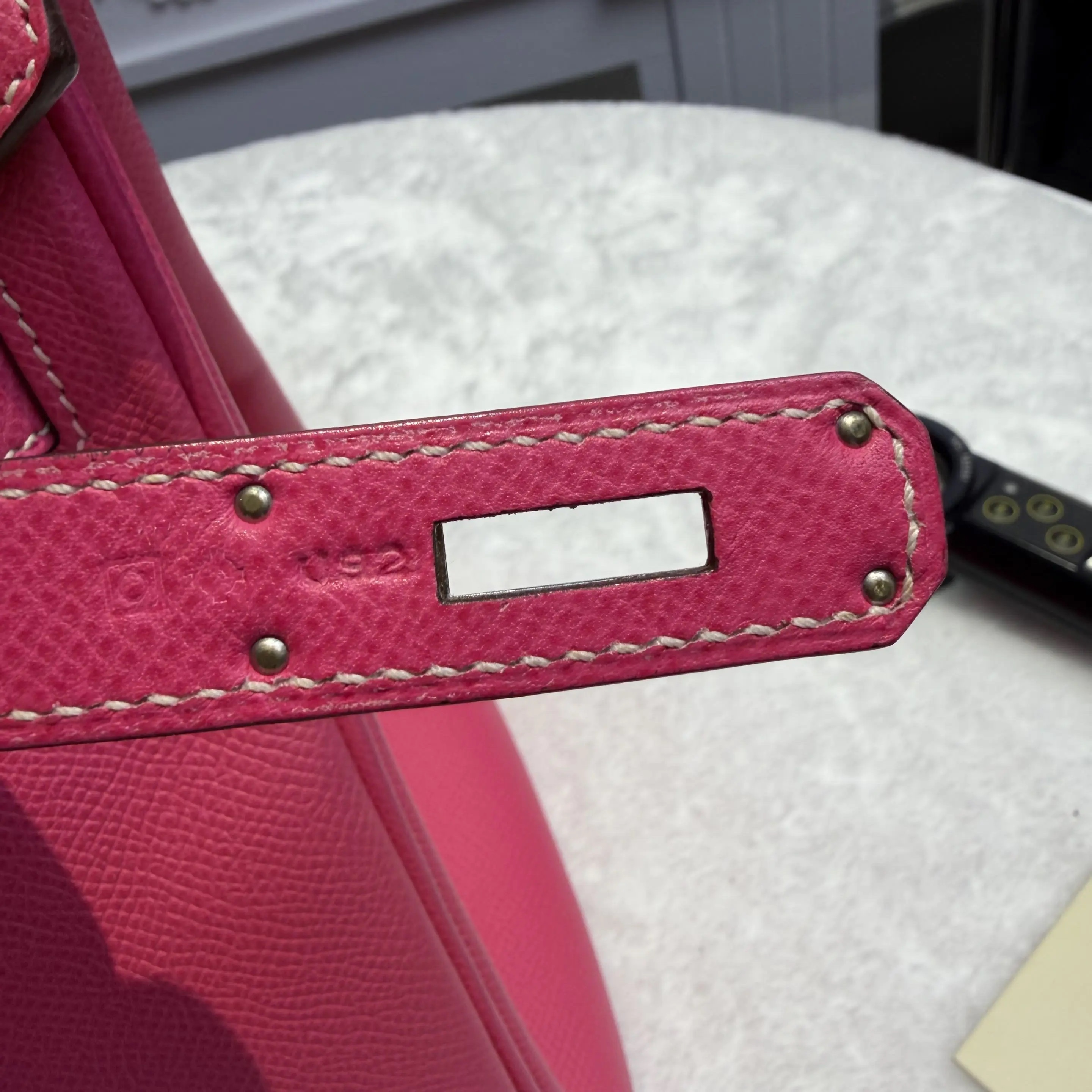 [#633]Pre owned Hermes Birkin 30 Pink Epsom Stamp O Silver Hardware BJ1101105065