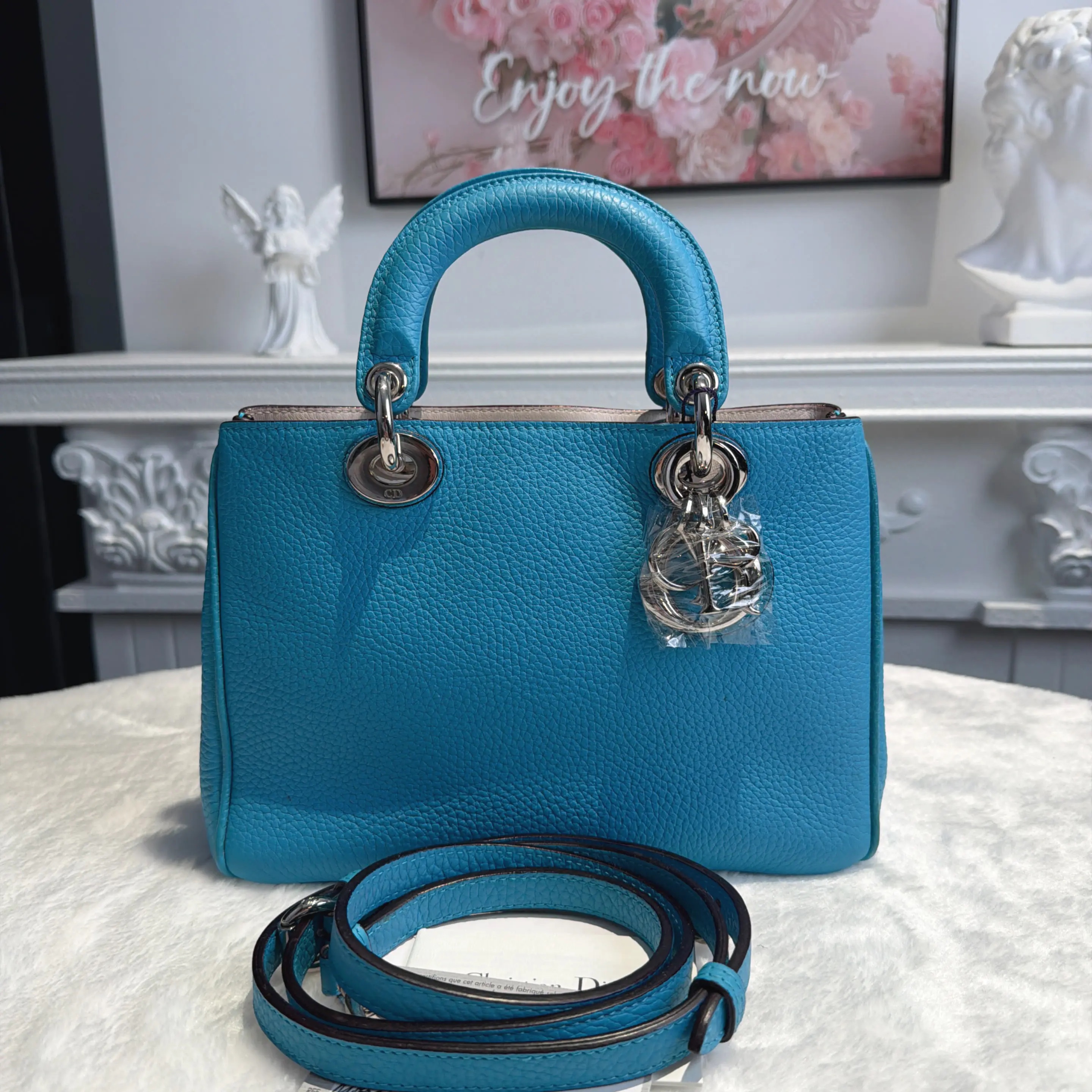 [#702]Pre owned Dior Diorissimo Calfskin Small size Silver Hardware BJ110&&04043