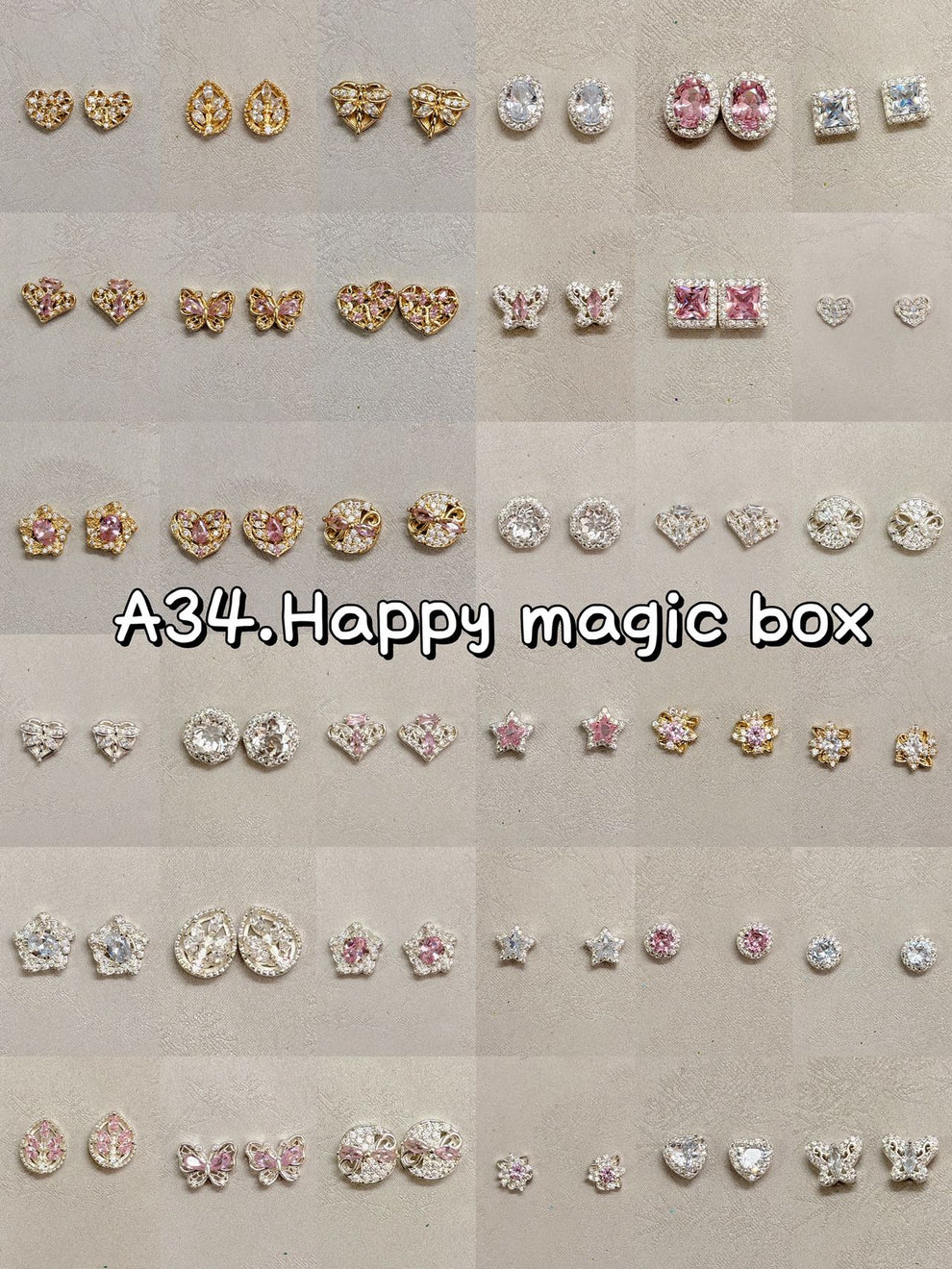 【#820】A34【Happy Magic Box】wear resistant 18k gold plated magic box blind bag