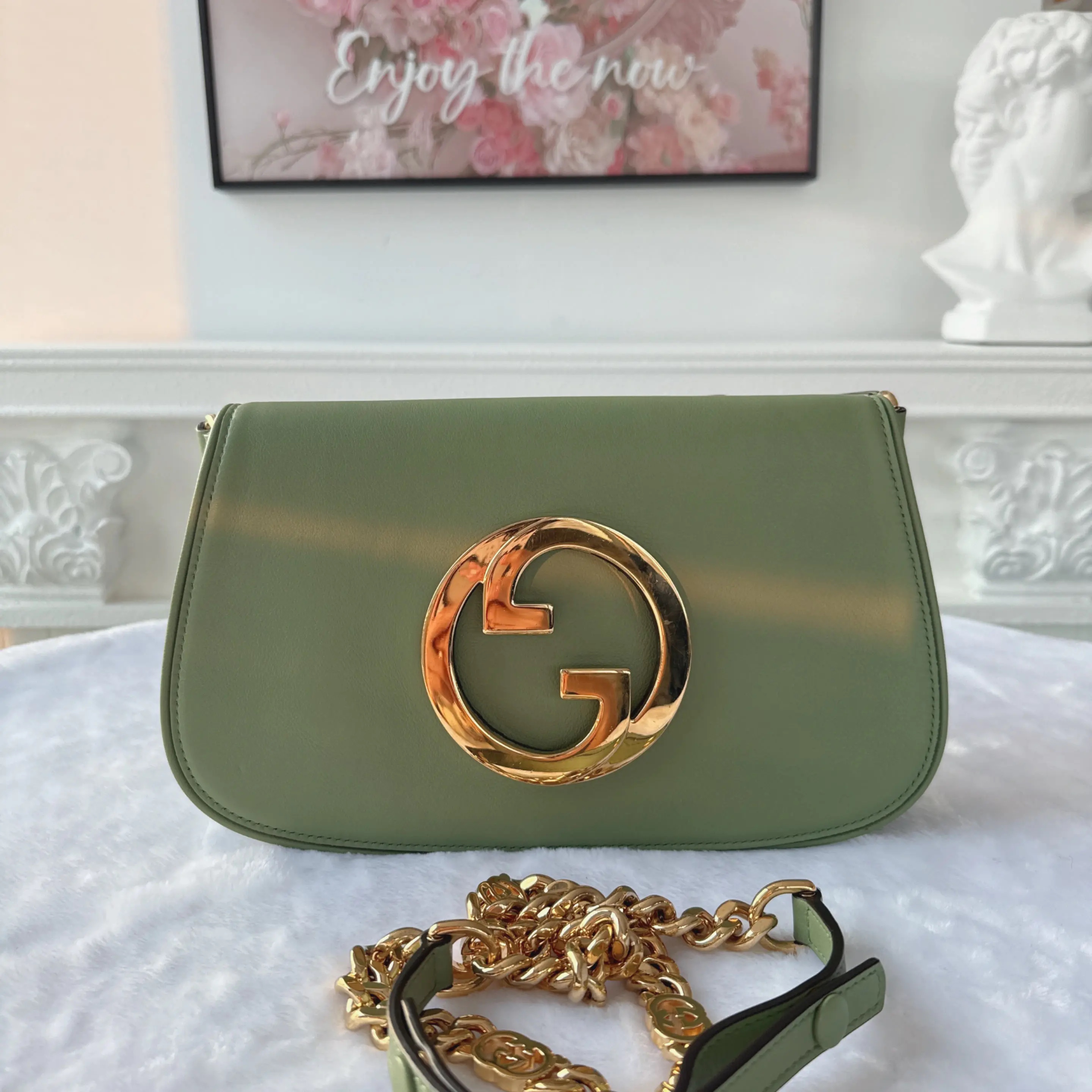 [#685]Pre owned Gucci Blondie Calfskin Goldenhardware BJ110&04045
