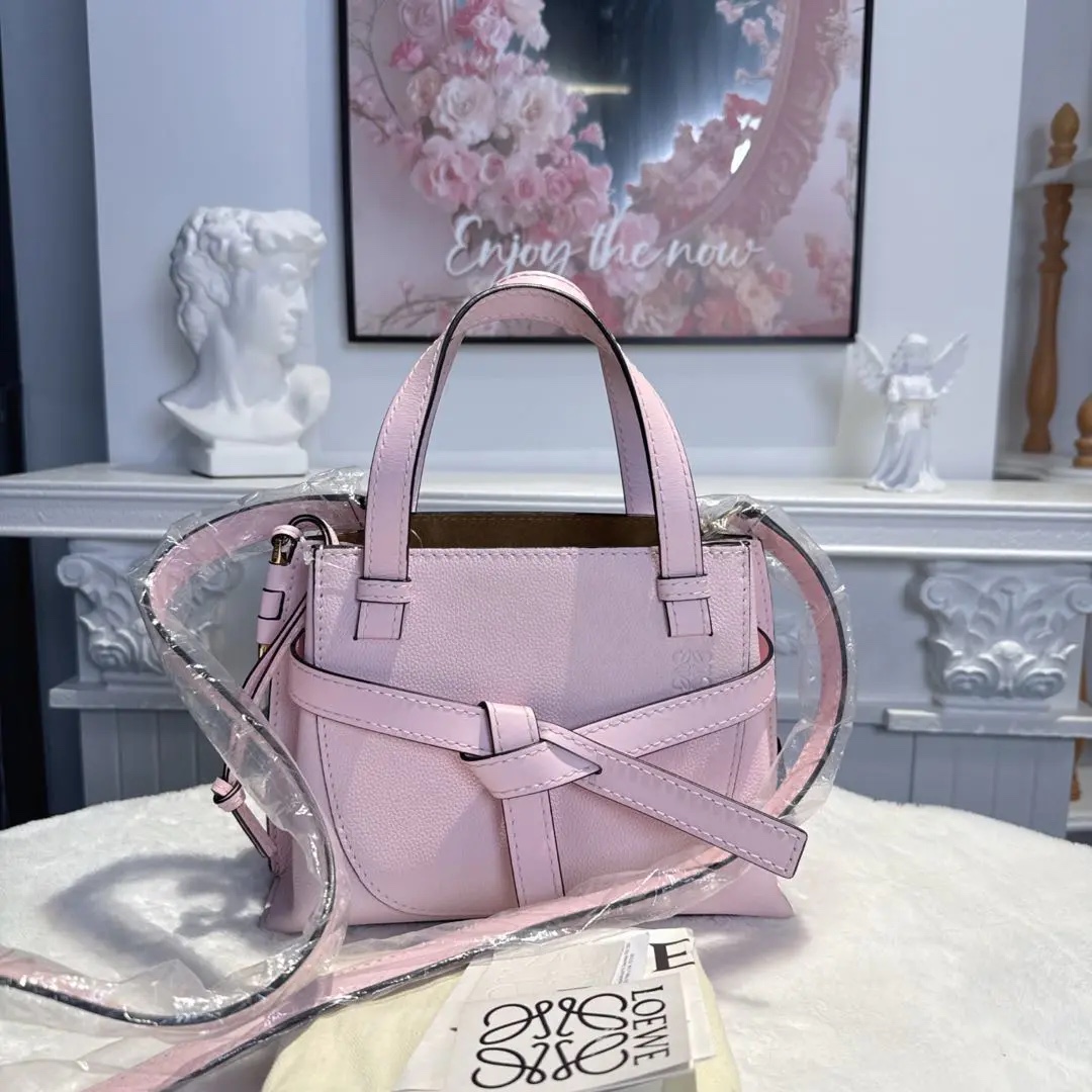 [#699]Pre owned Loewe Gate Top handle Pink Calfskin mini Crossbody bag BJ110&&04068