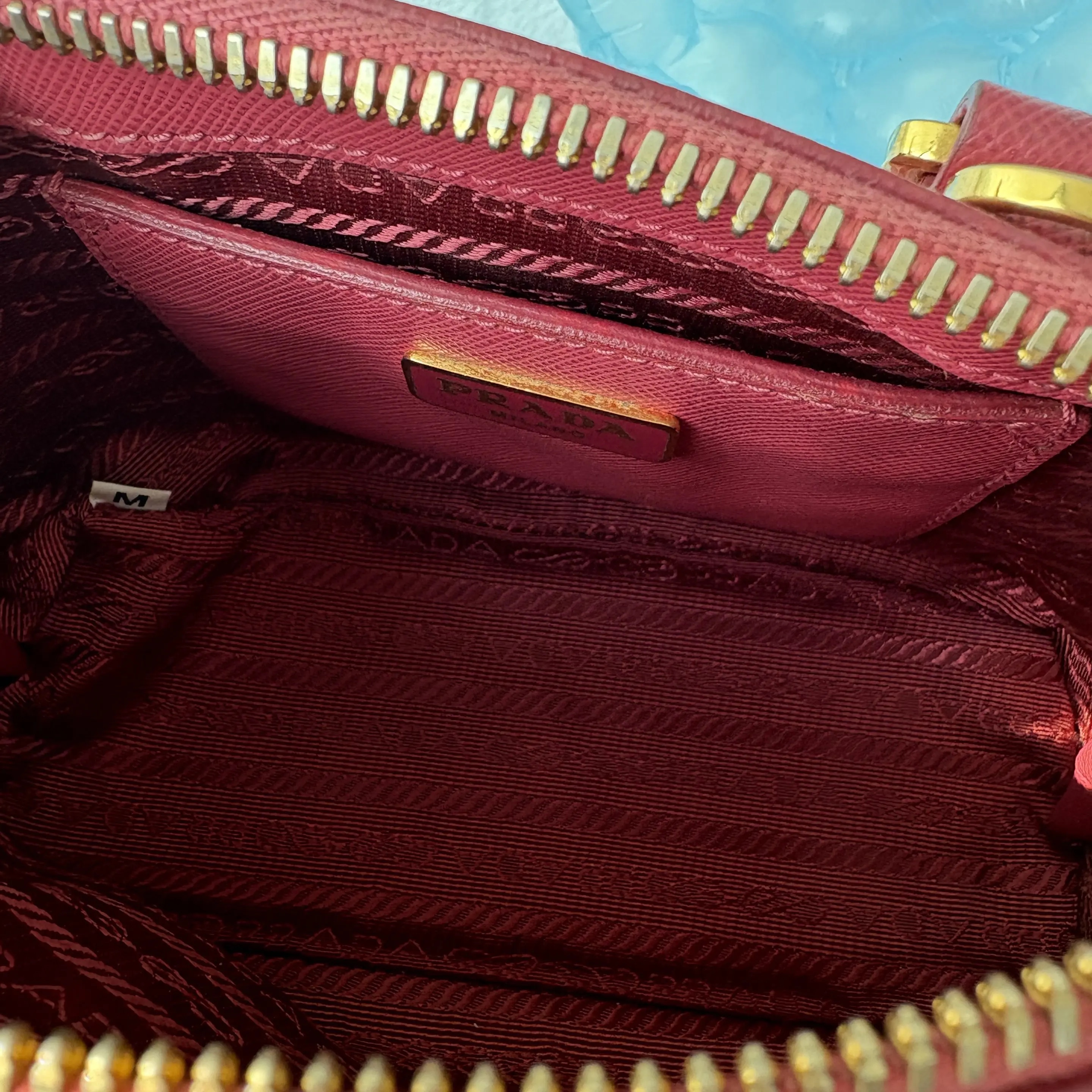 [#716]Pre owned Prada Promenade Pink Calfskin Crossbody Bag BJ110&04030