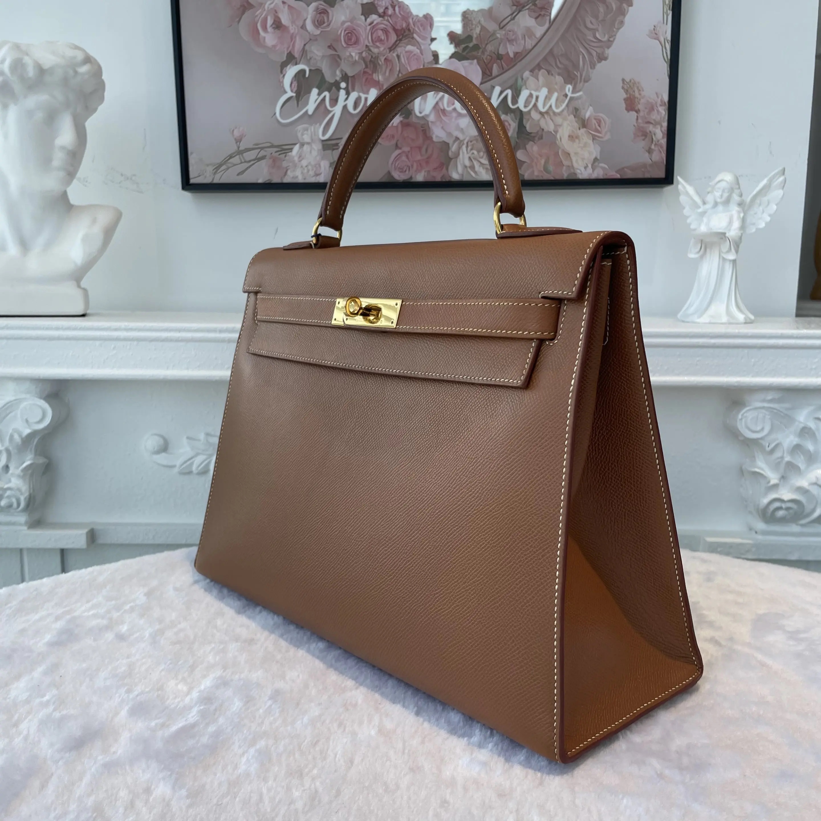 【#827】Pre-owned Hermes Kelly 32 Brown (37) Swift Leather [A] BJ11097050545