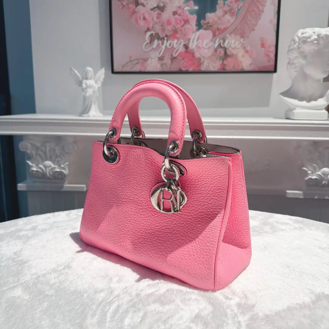 [#698]Pre owned Dior Diorissimo VIP Pink Calfskin Small size BJ1101304045