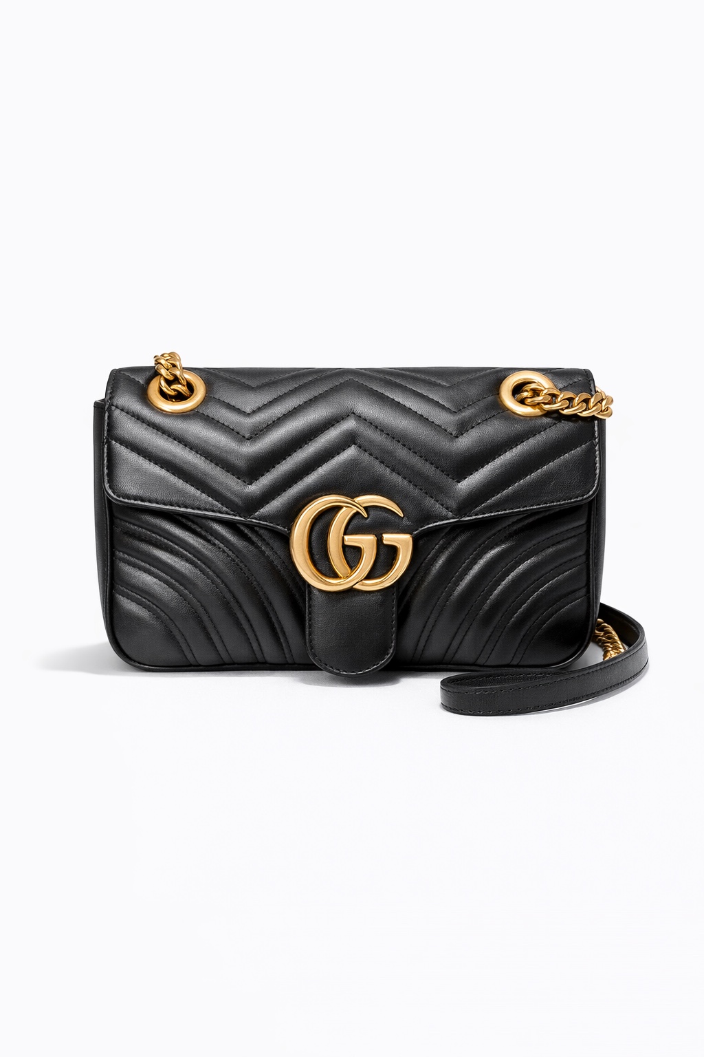 【#493】Pre-owned Gucci Marmont 26 Medium Size Calfskin Shoulder Bags BJ1101504060