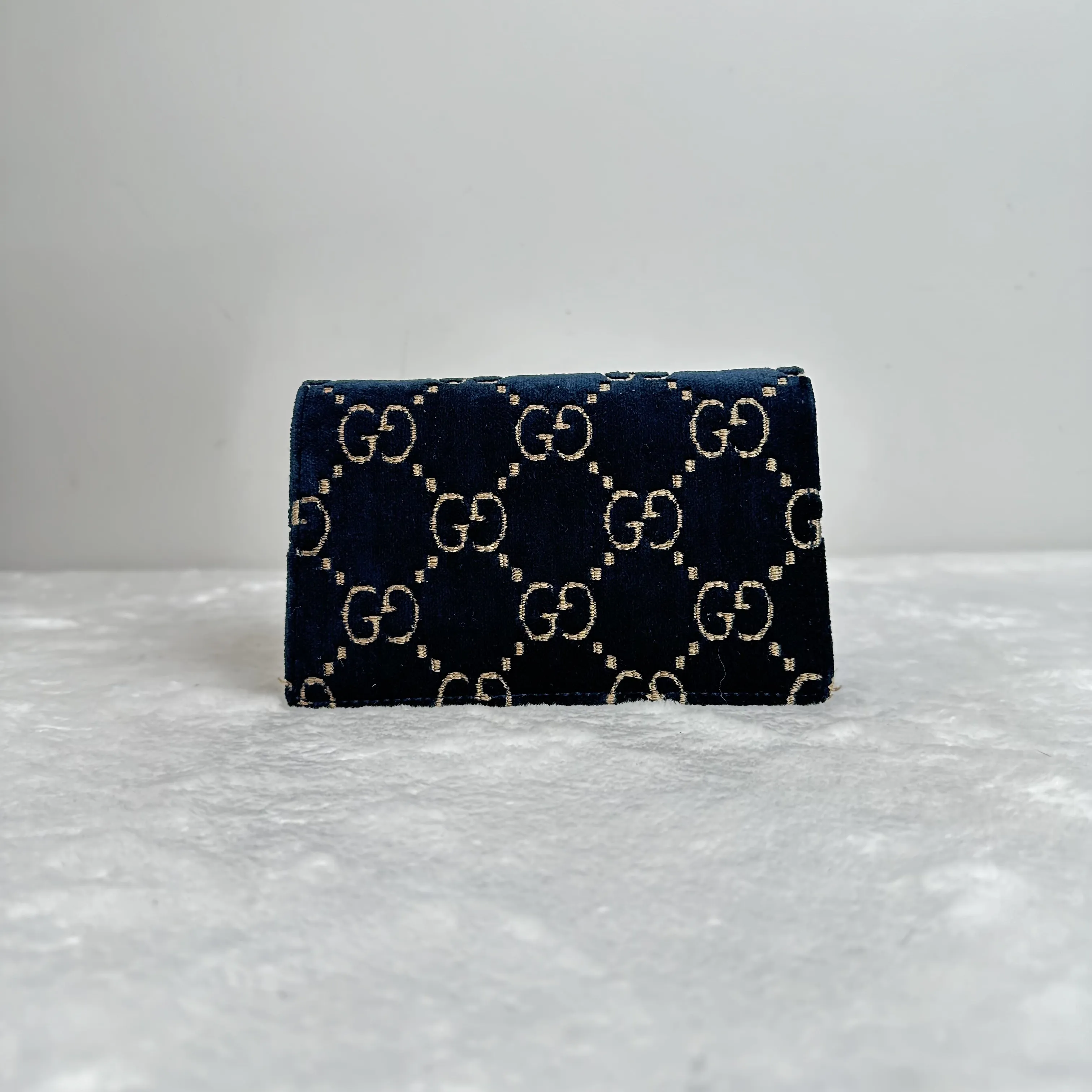 【#484】Pre-owned GUCCl Dionysus Mini Navy Blue Shoulder Bag Velvet BJ1102204045