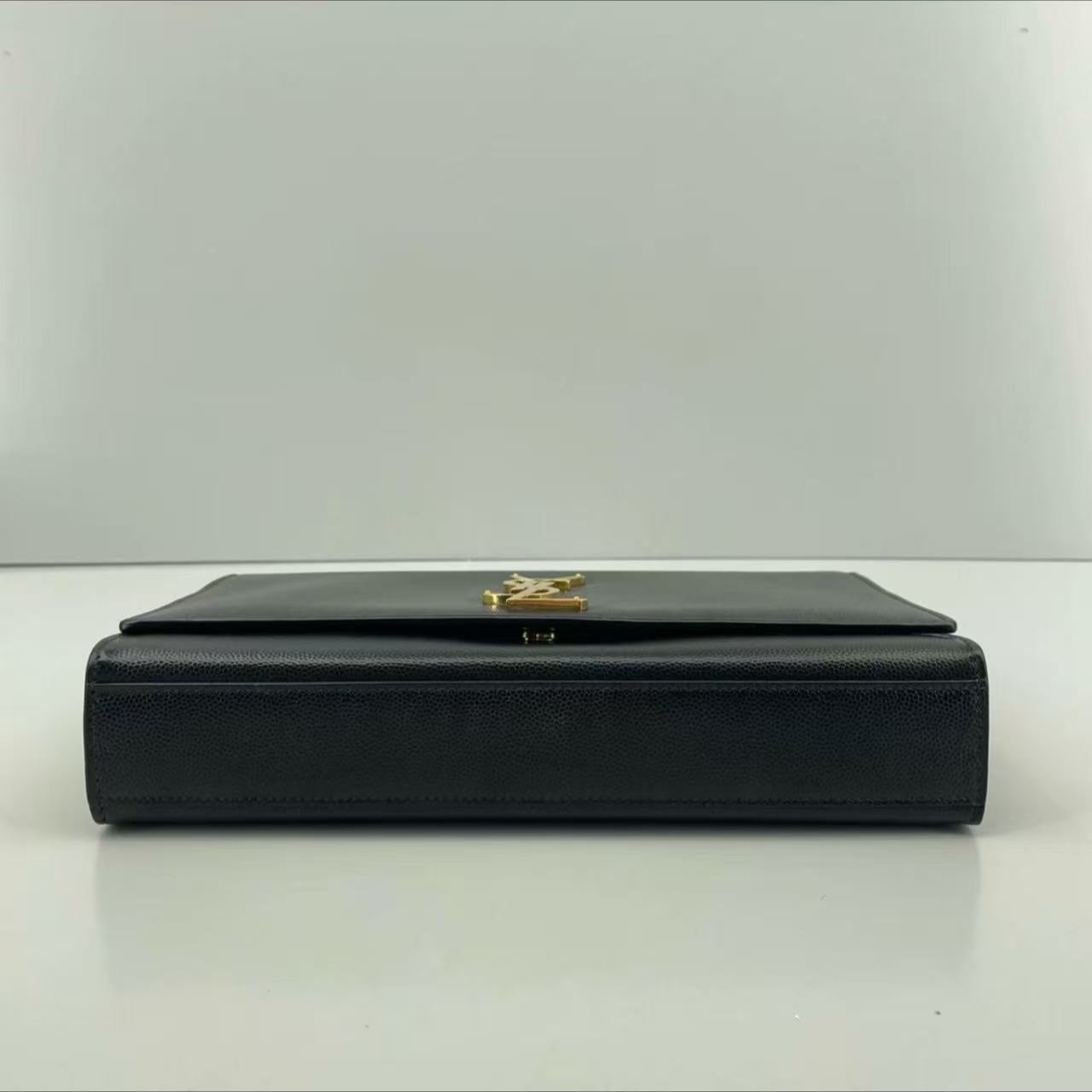 【#511】Pre-owned Yves Saint Laurent Kate Black Gold  Calfskin Shoulder Bags YSLBJ1109904070 