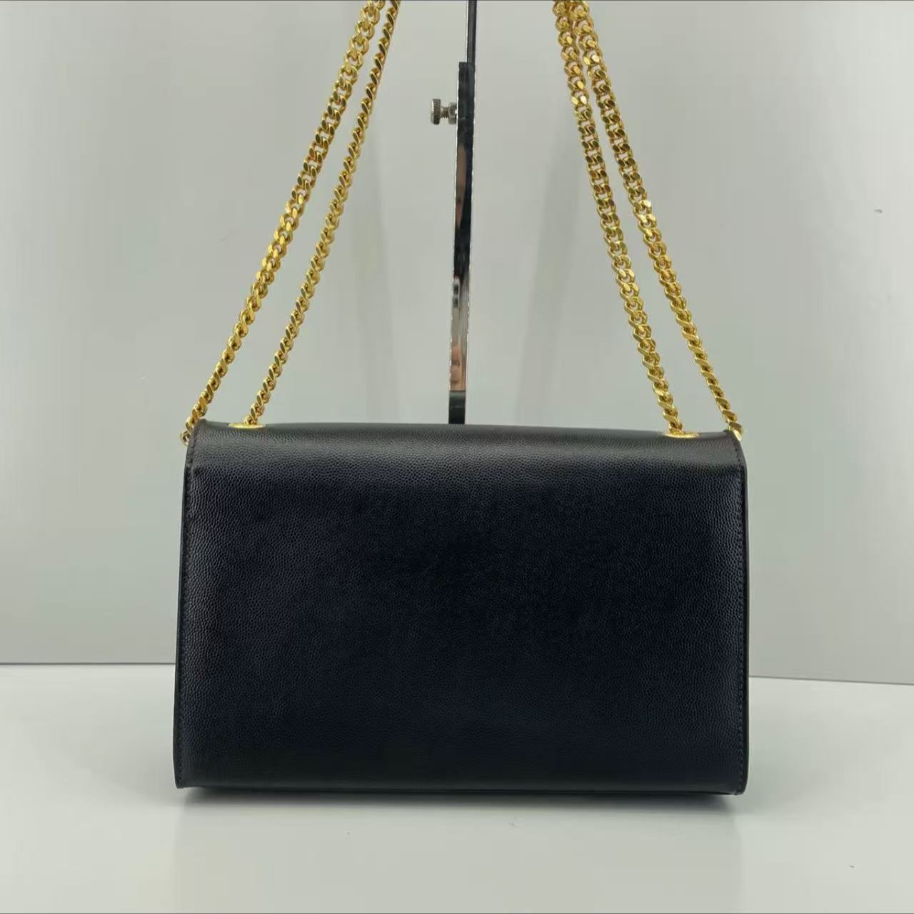 【#511】Pre-owned Yves Saint Laurent Kate Black Gold  Calfskin Shoulder Bags YSLBJ1109904070 