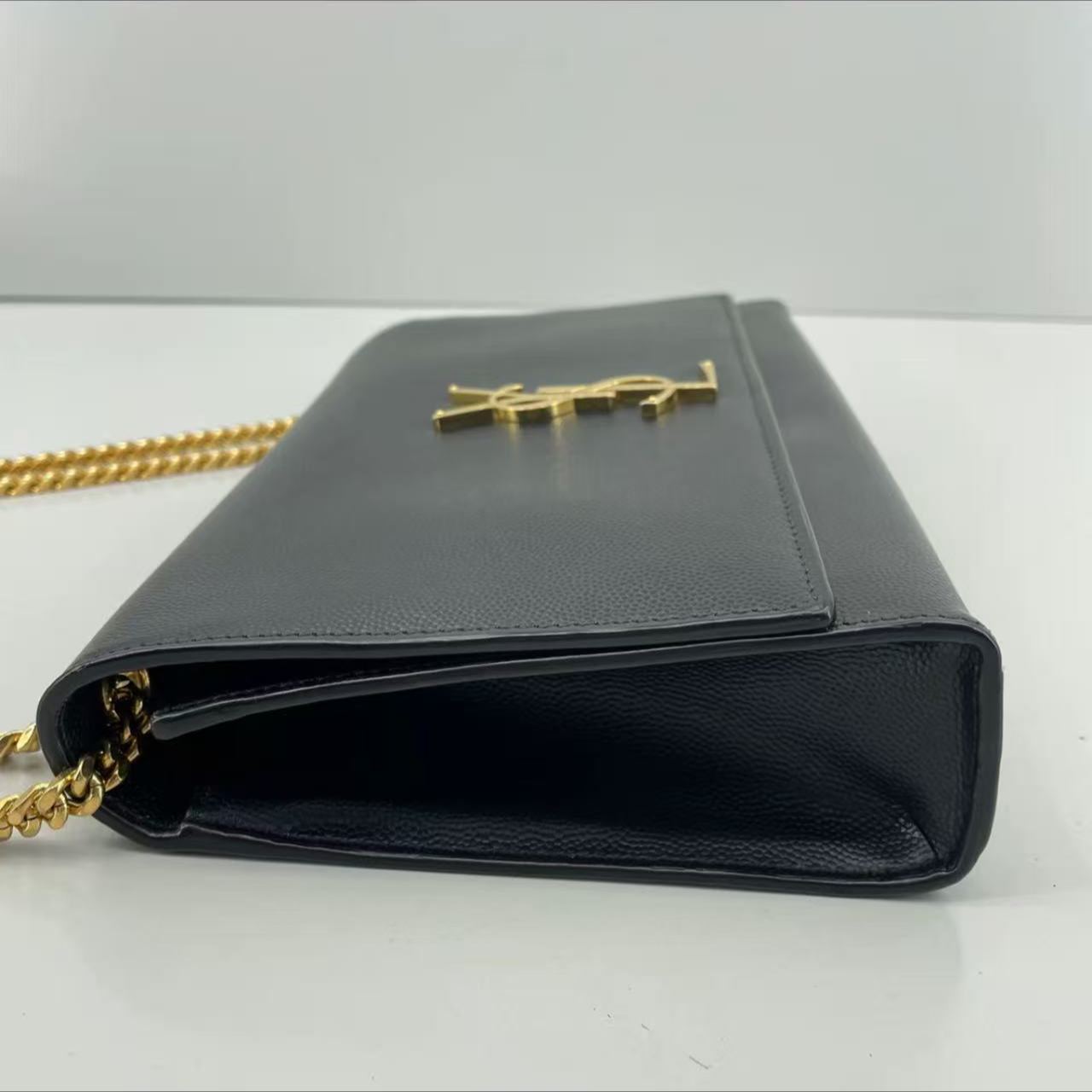 【#511】Pre-owned Yves Saint Laurent Kate Black Gold  Calfskin Shoulder Bags YSLBJ1109904070 