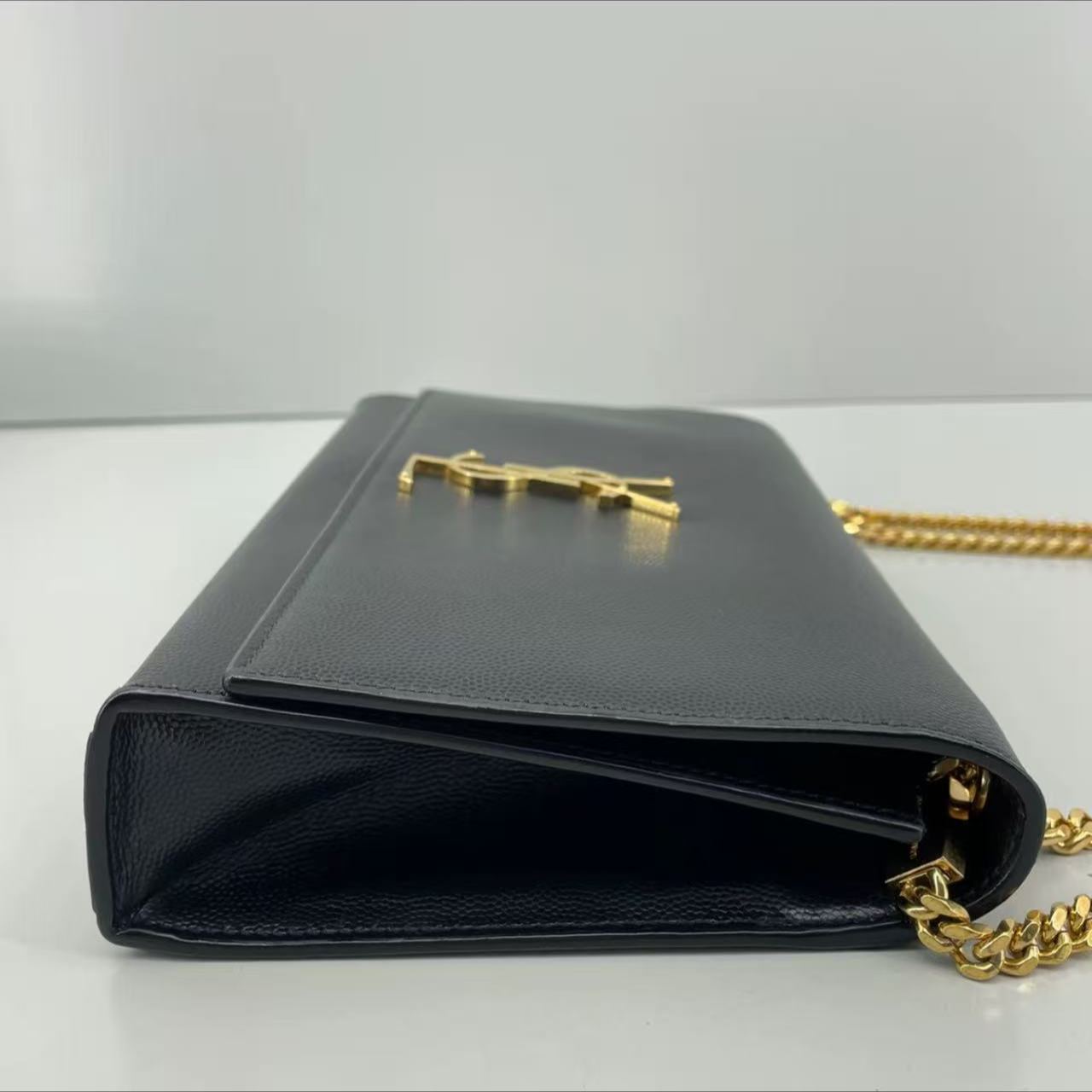 【#511】Pre-owned Yves Saint Laurent Kate Black Gold  Calfskin Shoulder Bags YSLBJ1109904070 