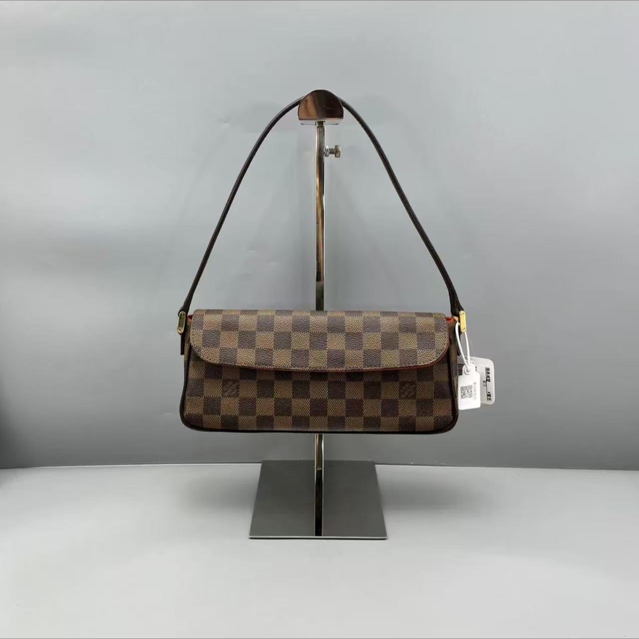 【#482】Pre-owned Louis Vuitton Recoleta Hobo Damier Ebene Canvas Shoulder Bag BJ1109904054 