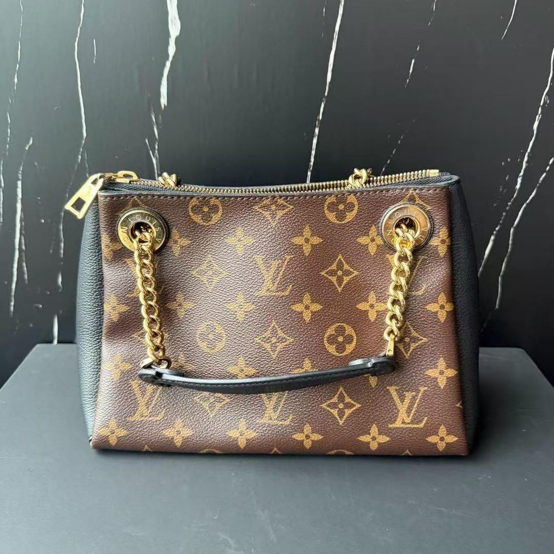 【#498】Pre-owned Louis Vuitton Surene BB Monogram Canvas&Black Calfskin Shouder Bag Canvas&Calfskin Shoulder Bag BJ11021L04070 