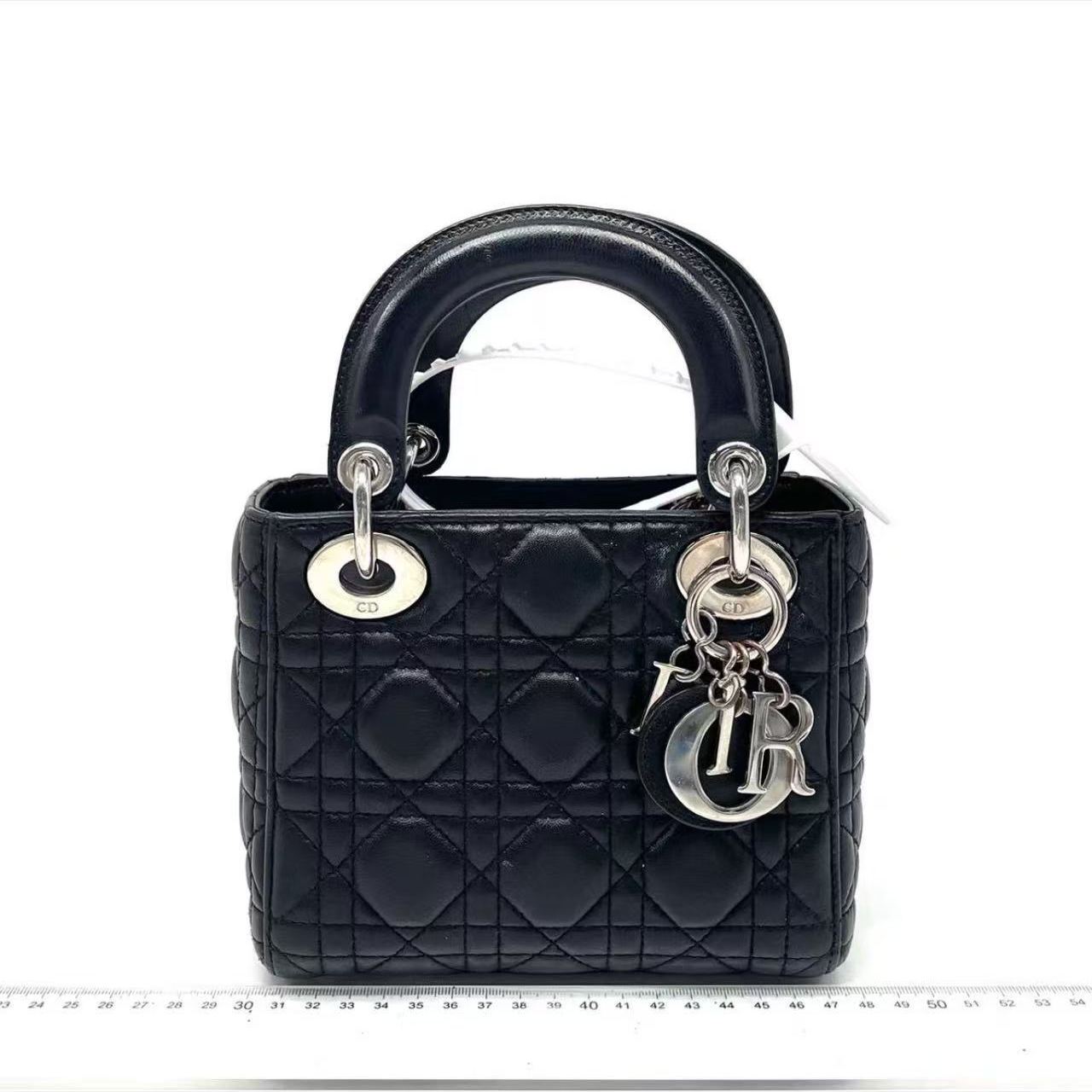 【#547】Pre-owned DlOR Lady Dior Mini Patent Leather Shoulder Bag BJ11015040135 