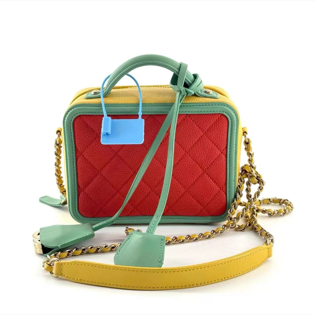 【#546】Pre-owned CHANEL Vanity Case Medium Size Caviar Leather Grained Calfskin Camera Bag Shoulder Bag BJ1101819050135 