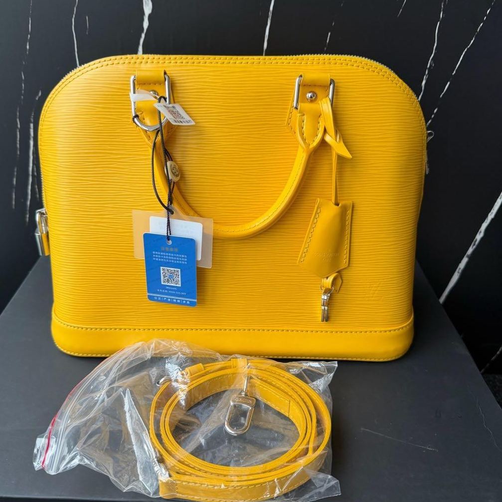 【#】Pre-owned Louis Vuitton Alma EPI Yellow Shoulder Bag BJ1109904032