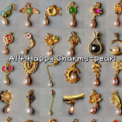 【#818】A14【Happy Charms】18k gold plated pendants