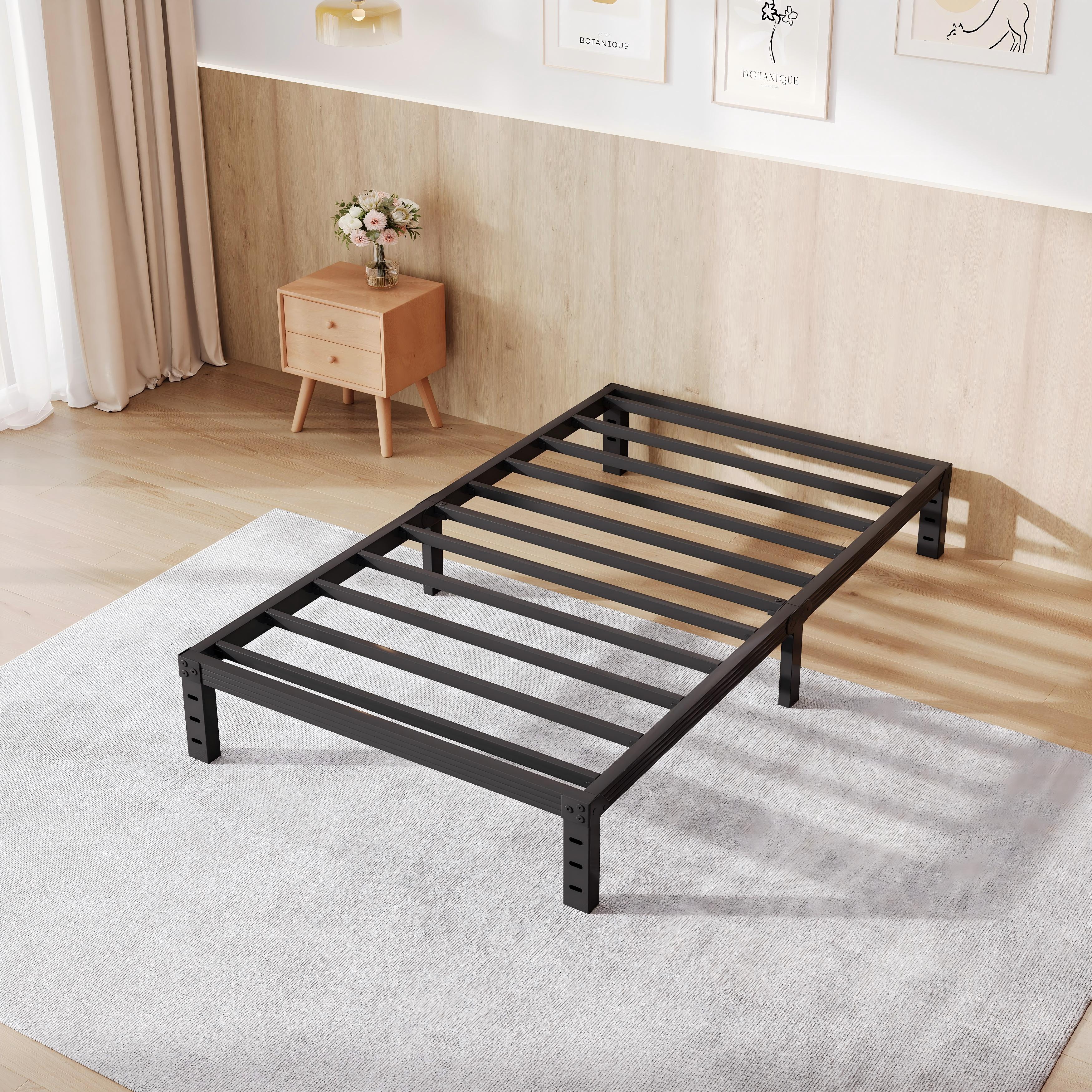 COMASACH 12 inch Twin Bed Frame, Easy Assembly, Heavy Duty Metal Platform, Noise Free, Black