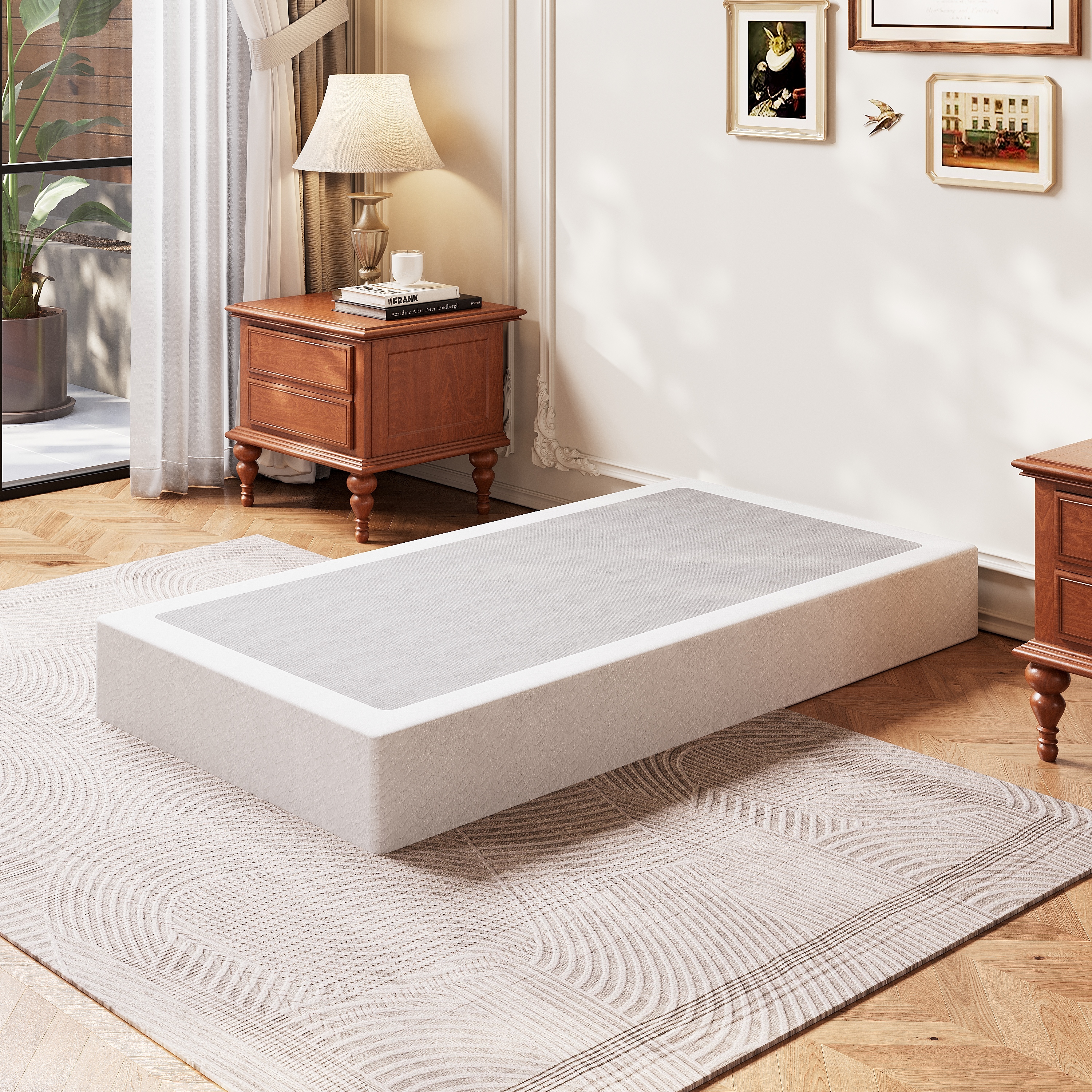 COMASACH 9" Heavy-Duty Metal Box Spring Mattress Foundation, Twin size，Easy Assembly