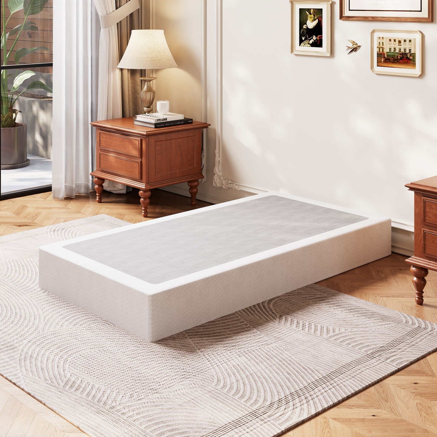 COMASACH 9" Heavy-Duty Metal Box Spring Mattress Foundation, Twin size，Easy Assembly