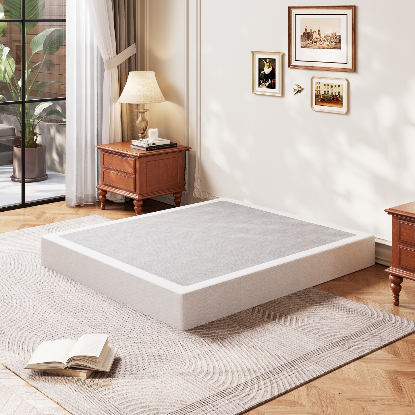 COMASACH 9" Heavy-Duty Metal Box Spring Mattress Foundation, King size，Easy Assembly