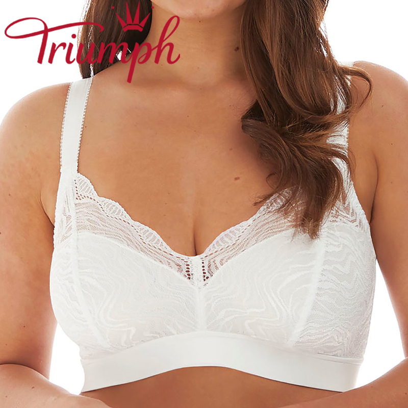 Triumph - 3 pezzi (75A-110F) 💝Reggiseno in pizzo senza ferretto
