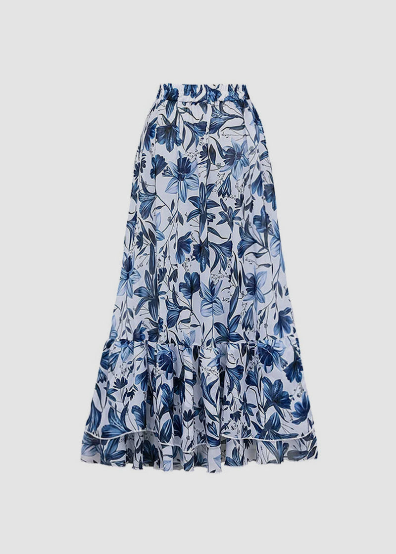 Jednodijelni kupaći kostim i suknja s V-izrezom i printom na vezice