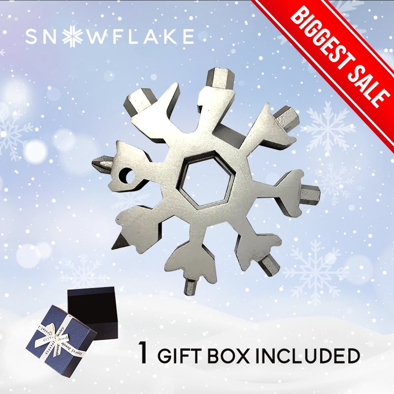 Snowflake - 18-in-1 Stainless Steel Portable MultiTool - 2024 Holiday Edition ❄️