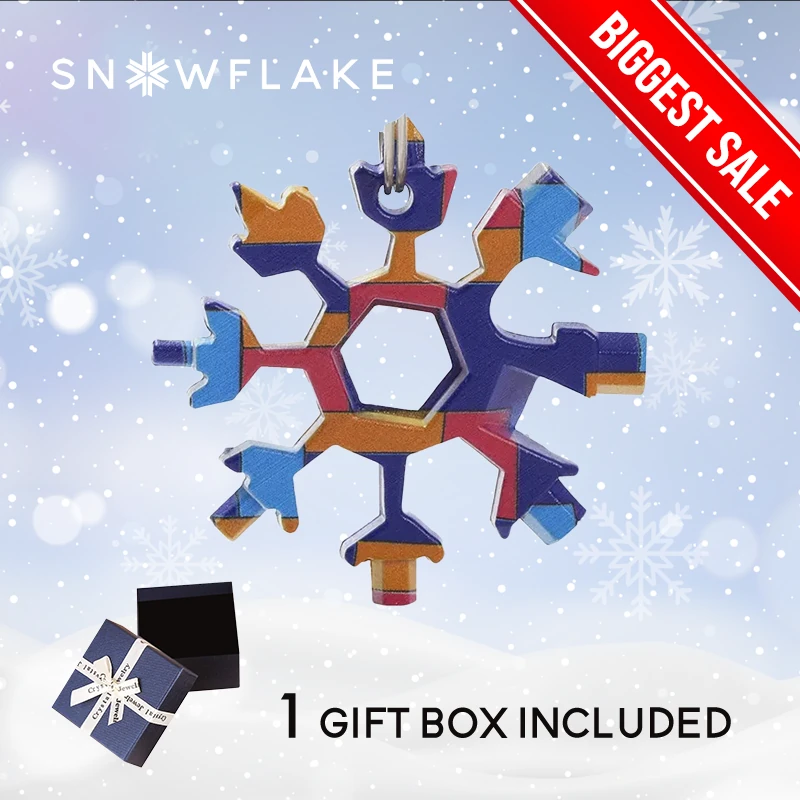 Snowflake - 18-in-1 Stainless Steel Portable MultiTool - 2024 Holiday Edition ❄️