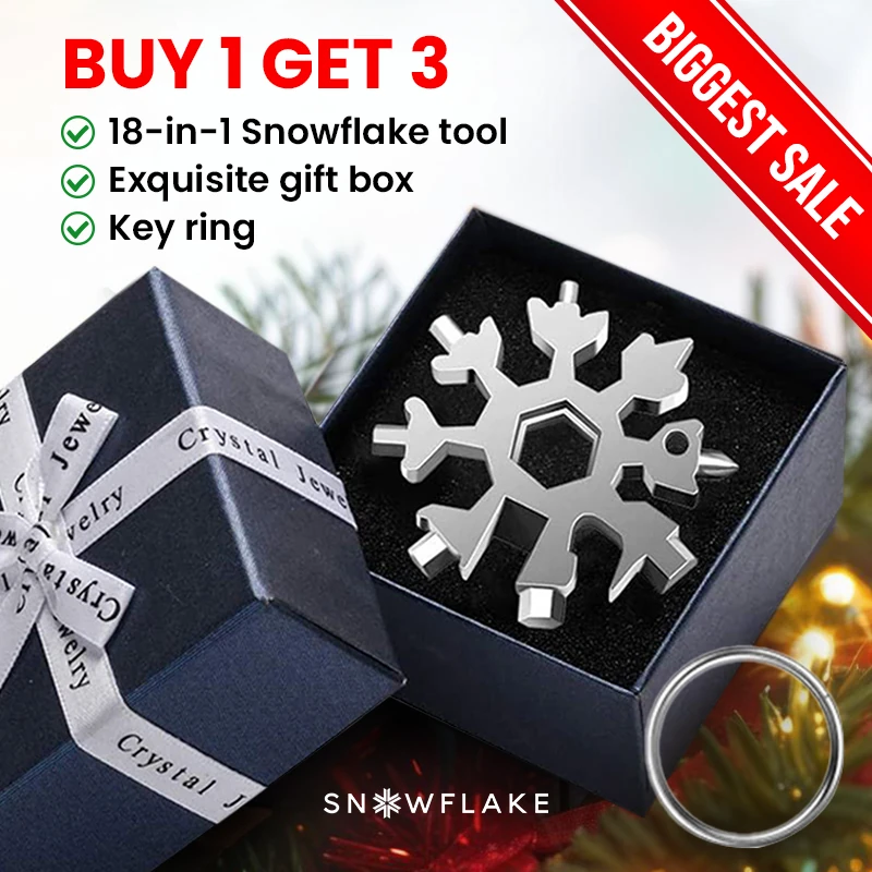 Snowflake - 18-in-1 Stainless Steel Portable MultiTool - 2024 Holiday Edition ❄️