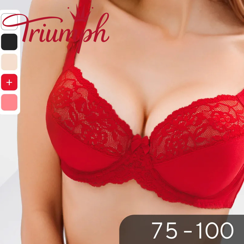 💖Triumph® 4-pak ✨Biustonosz koronkowy z fiszbinami bez pianki