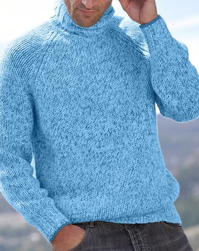 pullover in lana tinta unita da uomo