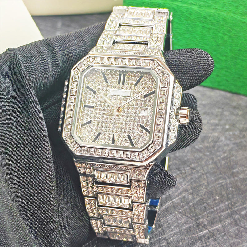 ✨Luksuzni kvadratni sat s cirkonima – Elegantni sjaj za svaku prigodu✨