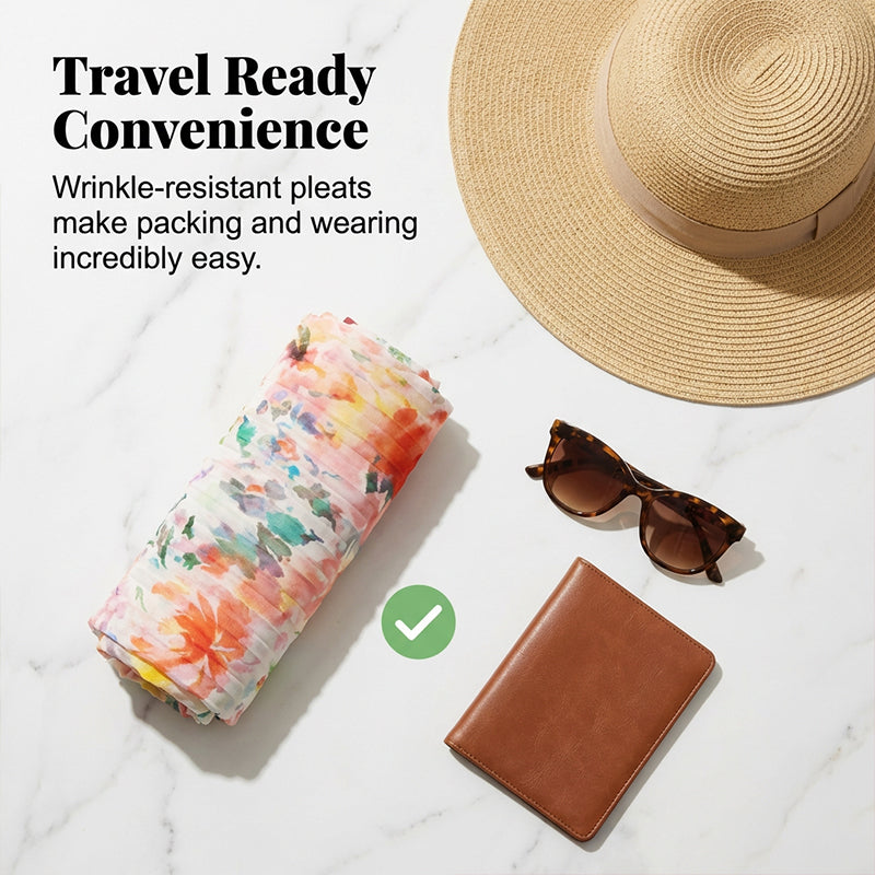 💥 Posebna rasprodaja 50% POPUSTA💥Ženska plisirana haljina bez rukava s cvjetnim printom