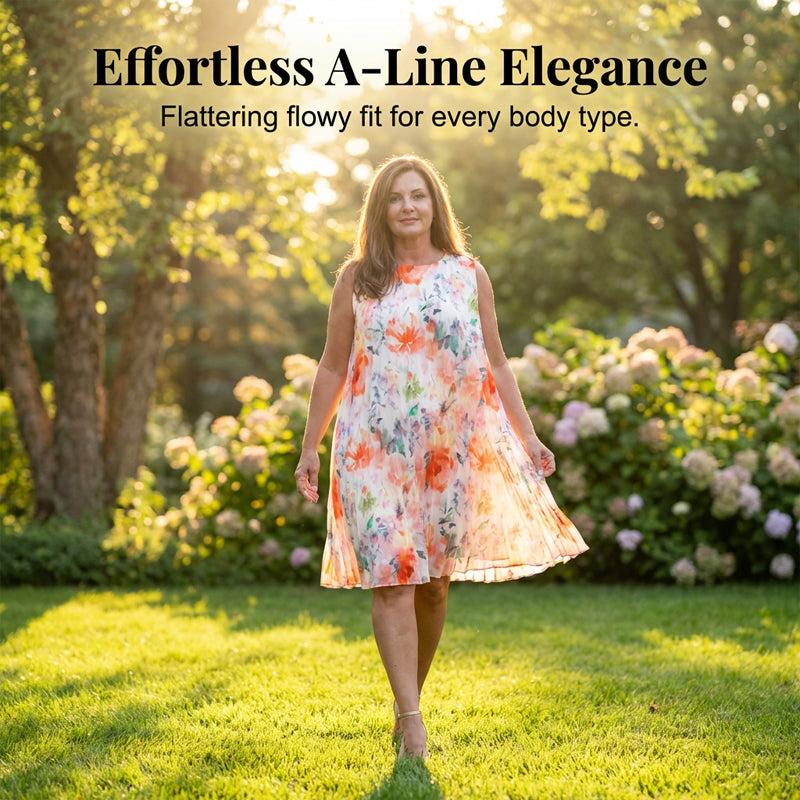 💥 Posebna rasprodaja 50% POPUSTA💥Ženska plisirana haljina bez rukava s cvjetnim printom