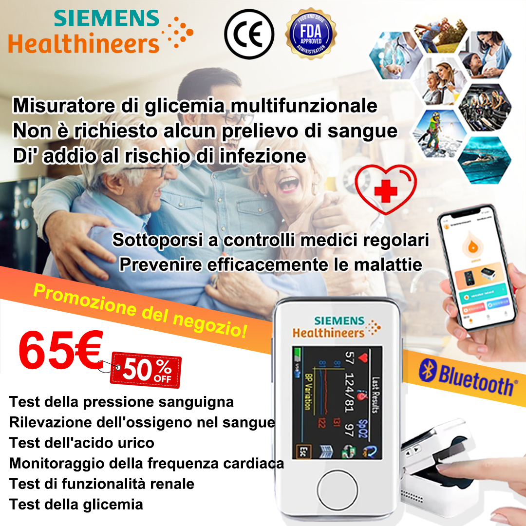 💖Misuratore di glicemia portatile Siemens, indolore e non invasivo, non necessita di prelievo di sangue: di' addio alle infezioni! ✅