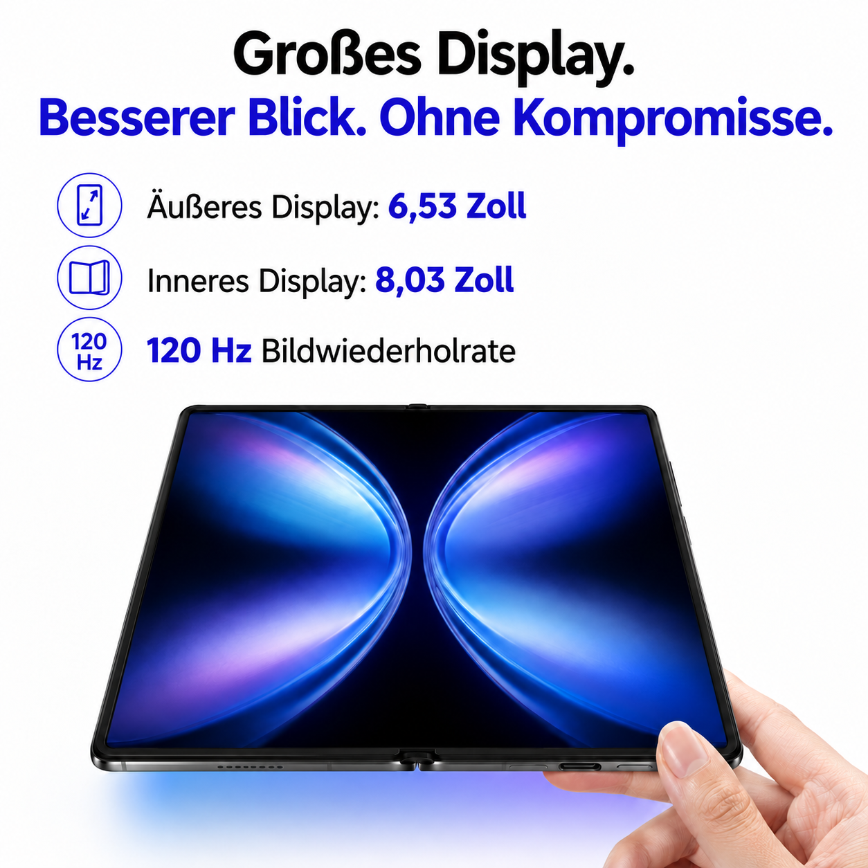 💕Das faltbare Smartphone vivo X Fold 5 wird vom Snapdragon 8gen3 Prozessor angetrieben, unterstützt Super NFC und verfügt über eine 200-Megapixel-Dreifachkamera von Zeiss.