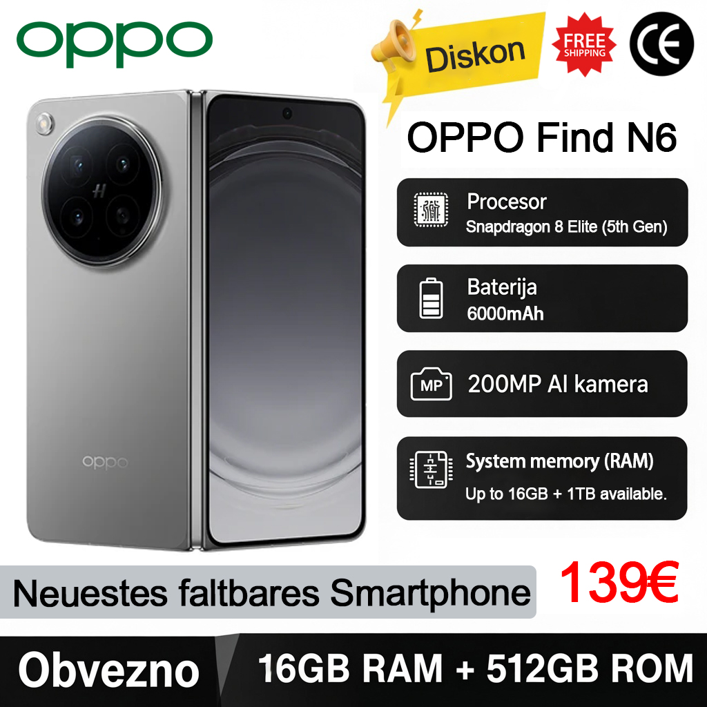 🔥Das OPPO Find N6 ist ein faltbares Smartphone mit einem Gehäuse aus nativem Titanmetall und einem faltbaren Bildschirmdesign, ausgestattet mit einem 200-Megapixel-Hasselblad-Vierfachkamerasystem.
