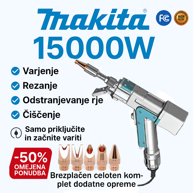 ⚙️[Posebna ponudba] Prenosna laserska varilna pištola 4 v 1 z močjo 15000 W💪