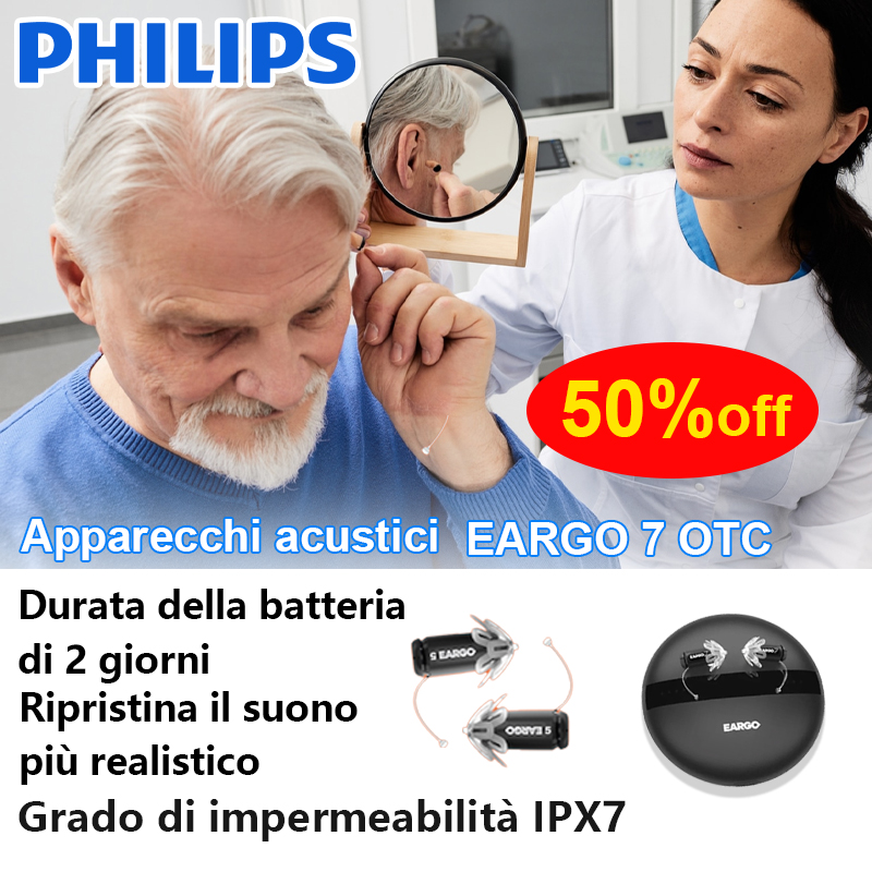 💖Apparecchi acustici Philips EARGO 7 OTC: praticamente invisibili, ricaricabili, compatibili con CIC,